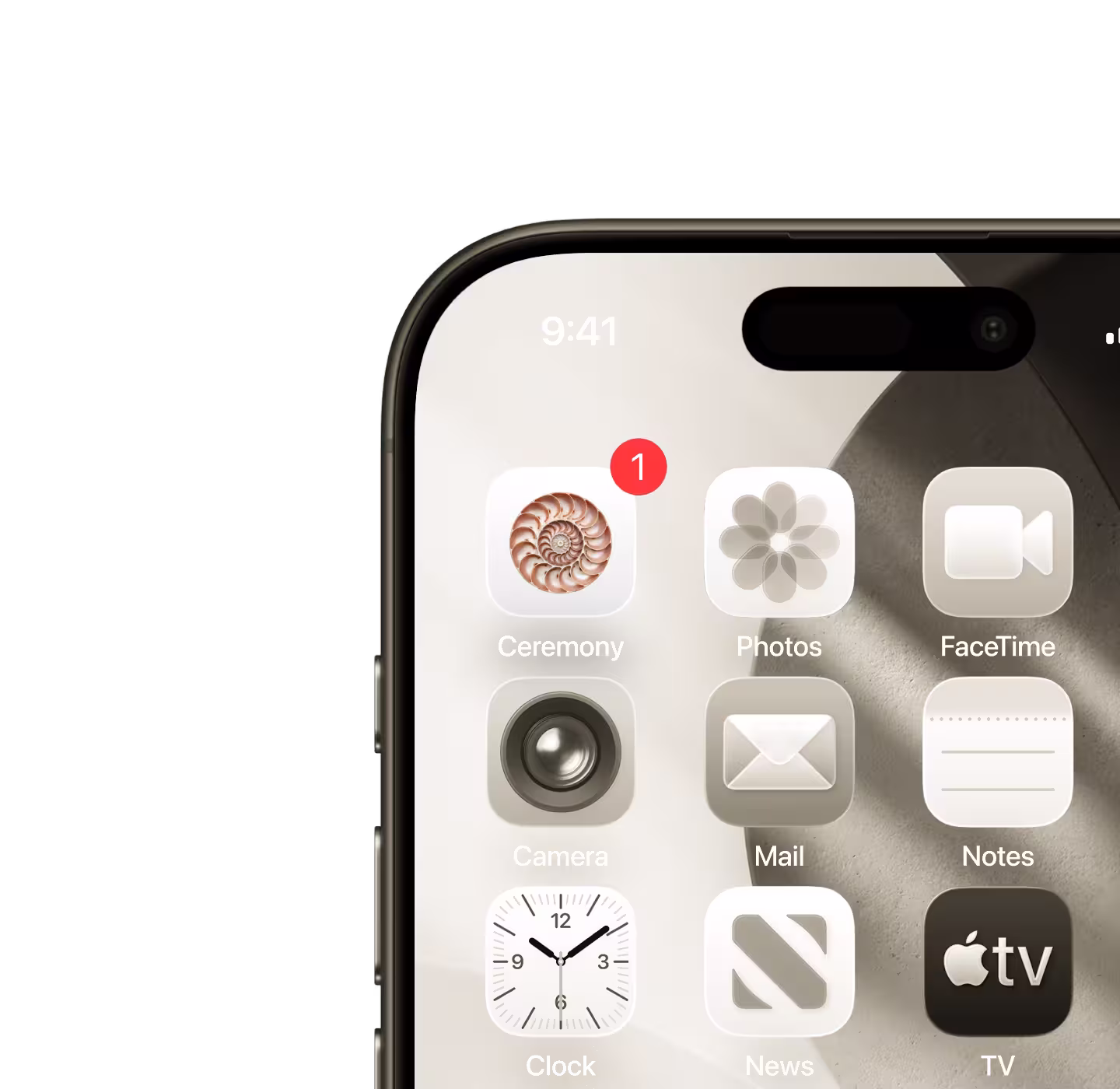Ceremony App Icon on iPhone homescreen